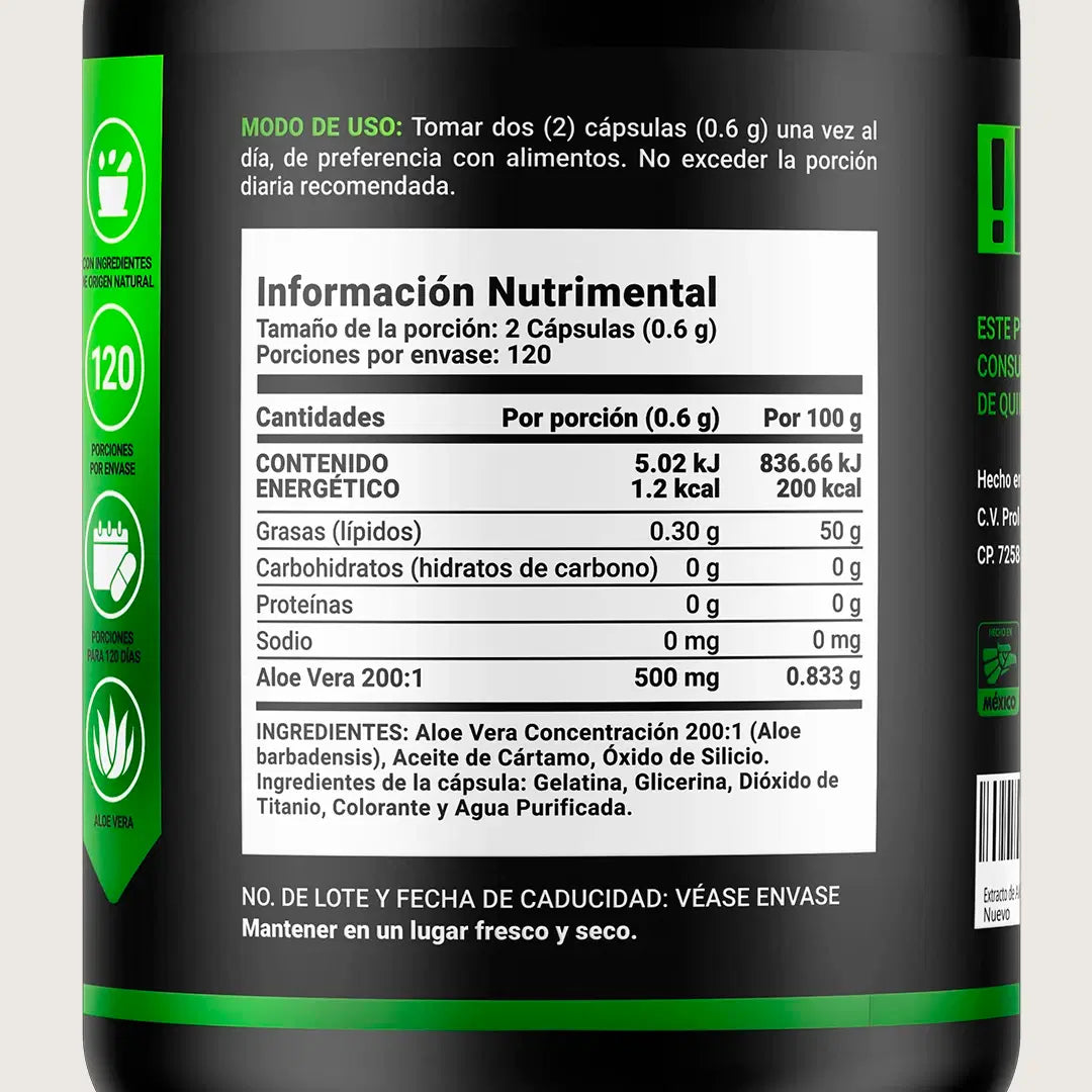 Aloe Vera Pure Extract B Life® – Extracto Concentrado 200:1 para Bienestar Gástrico (240 Cápsulas)