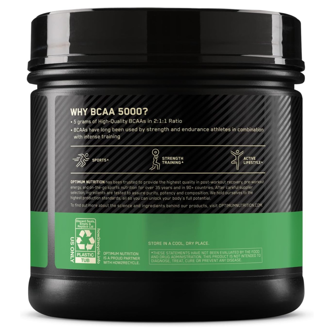Optimum Nutrition BCAA 5000 Powder – Aminoácidos Instantizados (345g)