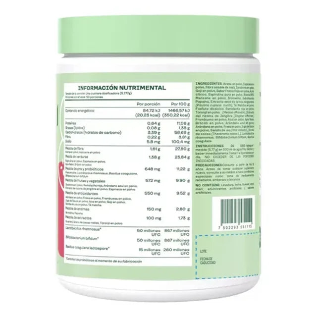 Bloom Greens & Superfoods – Mezcla de Verduras, Probióticos y Antioxidantes Sabor Frutos Rojos (289 g / 50 Servicios)