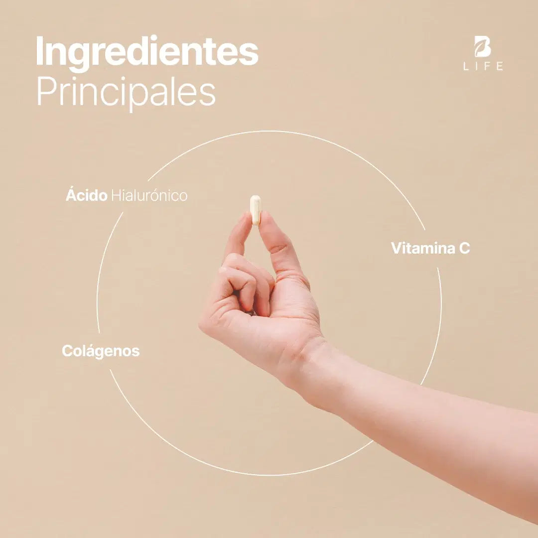 Multi Collagen Blend B Life® – Colágeno 5 Tipos (I, II, III, V, X) con Ácido Hialurónico y Vitamina C (180 Cápsulas)