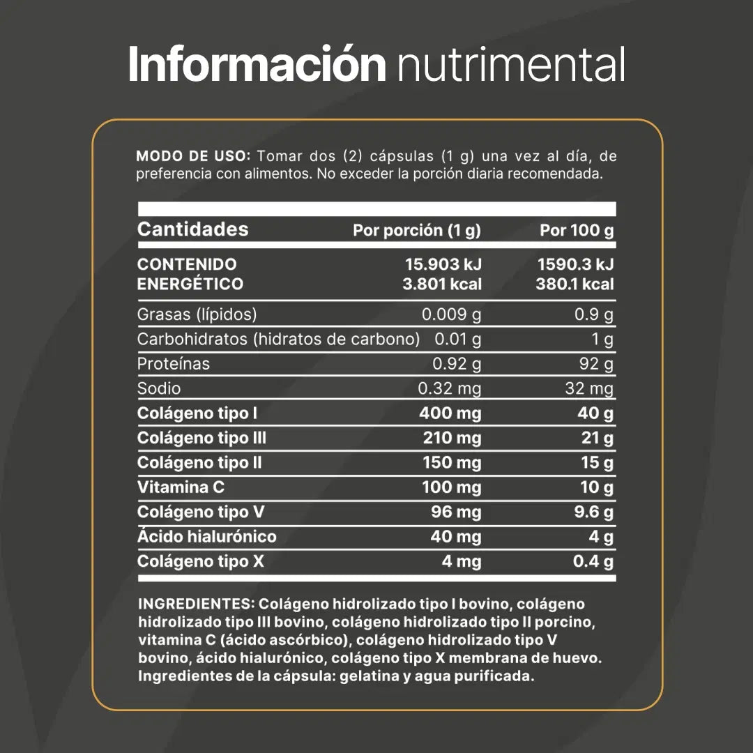 Multi Collagen Blend B Life® – Colágeno 5 Tipos (I, II, III, V, X) con Ácido Hialurónico y Vitamina C (180 Cápsulas)