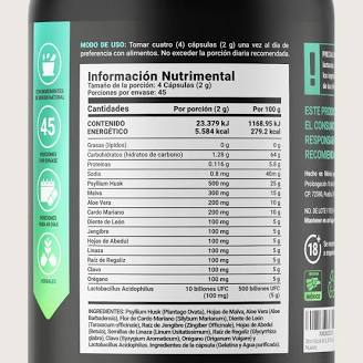 Dtox Blend B Life – Mezcla Detox Natural con Psyllium, Plantas y Probióticos (180 Cápsulas)
