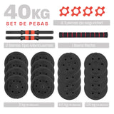 Set De Mancuernas Pesas Olympo Fit Ajustables 40kg Gym