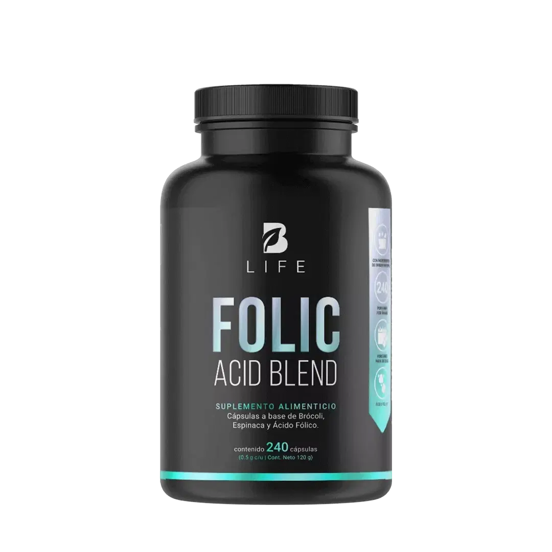 Folic Acid Blend B Life® – Ácido Fólico con Brócoli y Espinaca | 240 Cápsulas