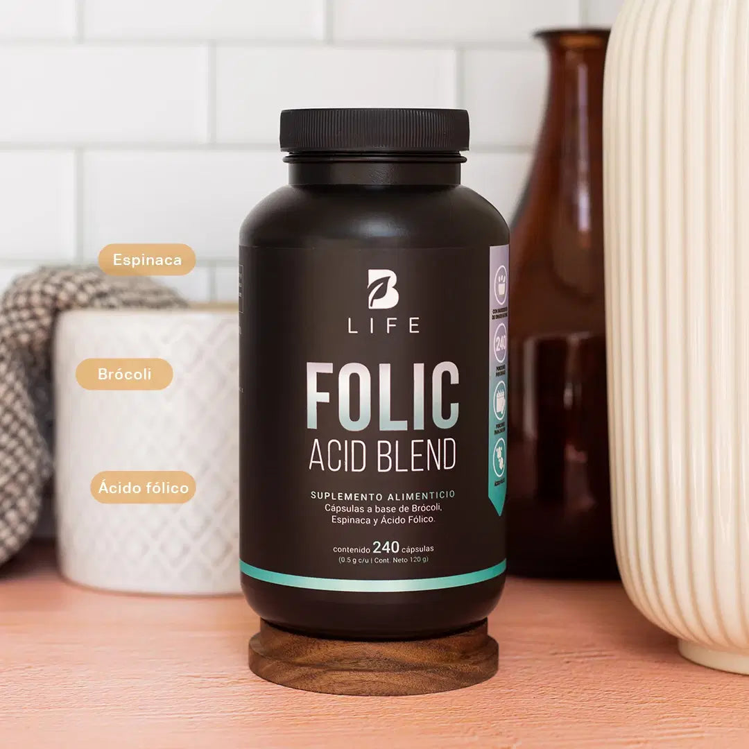 Folic Acid Blend B Life® – Ácido Fólico con Brócoli y Espinaca | 240 Cápsulas